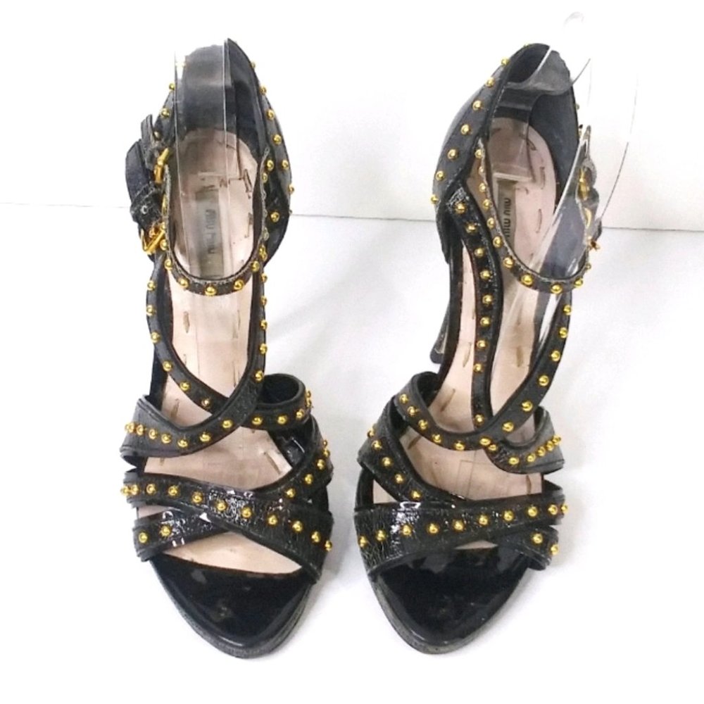 Miu Miu Black Studded Heels - Picture 8 of 16